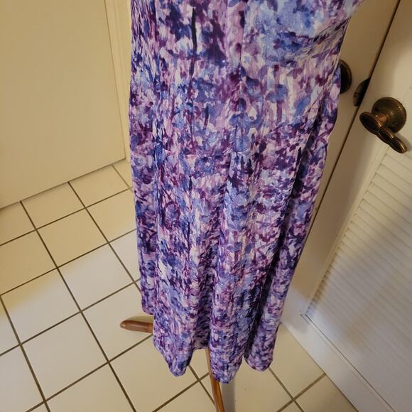Evan Picone Purple Sleeveless Midi Fit and Flare Dress Size 14 - Picture 6 of 8